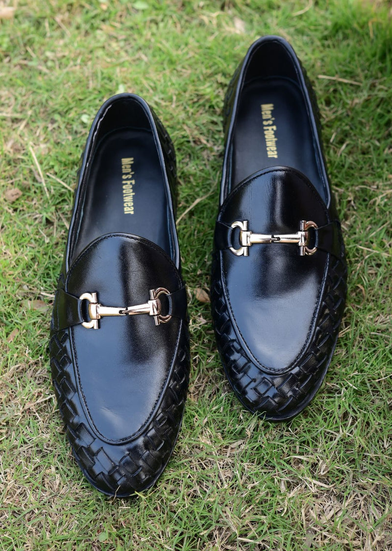 4165- Side Knitted Leather Loafer