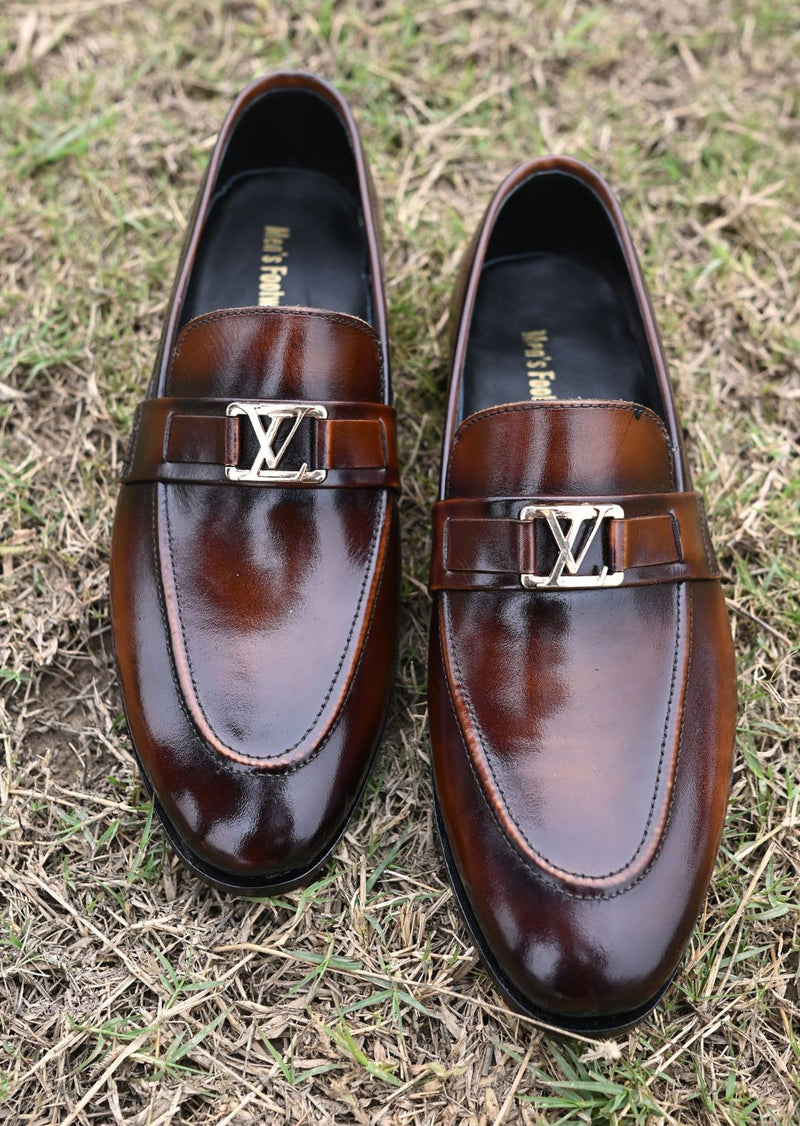 LV Brown Buff 2-Tone Leather Loafer