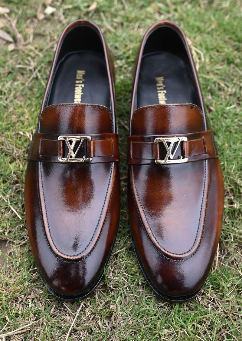 LV Brown Buff 2-Tone Leather Loafer