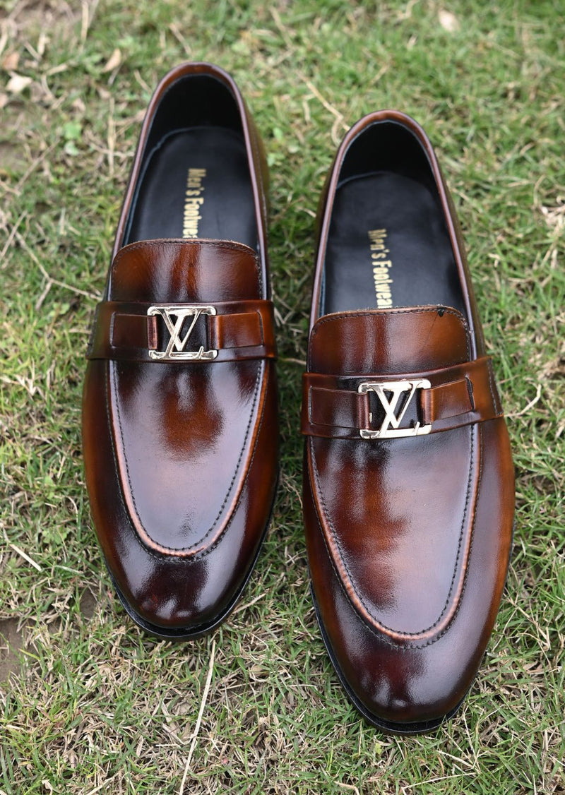 LV Brown Buff 2-Tone Leather Loafer