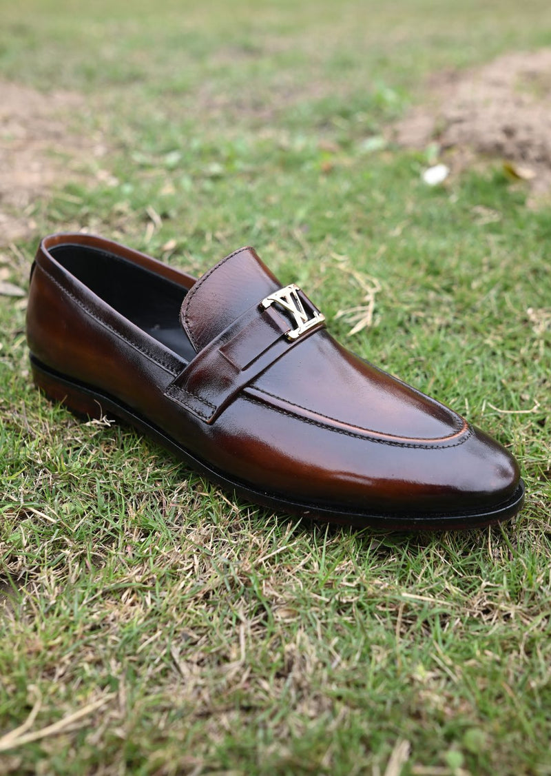 LV Brown Buff 2-Tone Leather Loafer